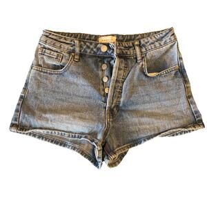 Pacsun Indigo Button Fly High Waisted Denim Festival Shorts